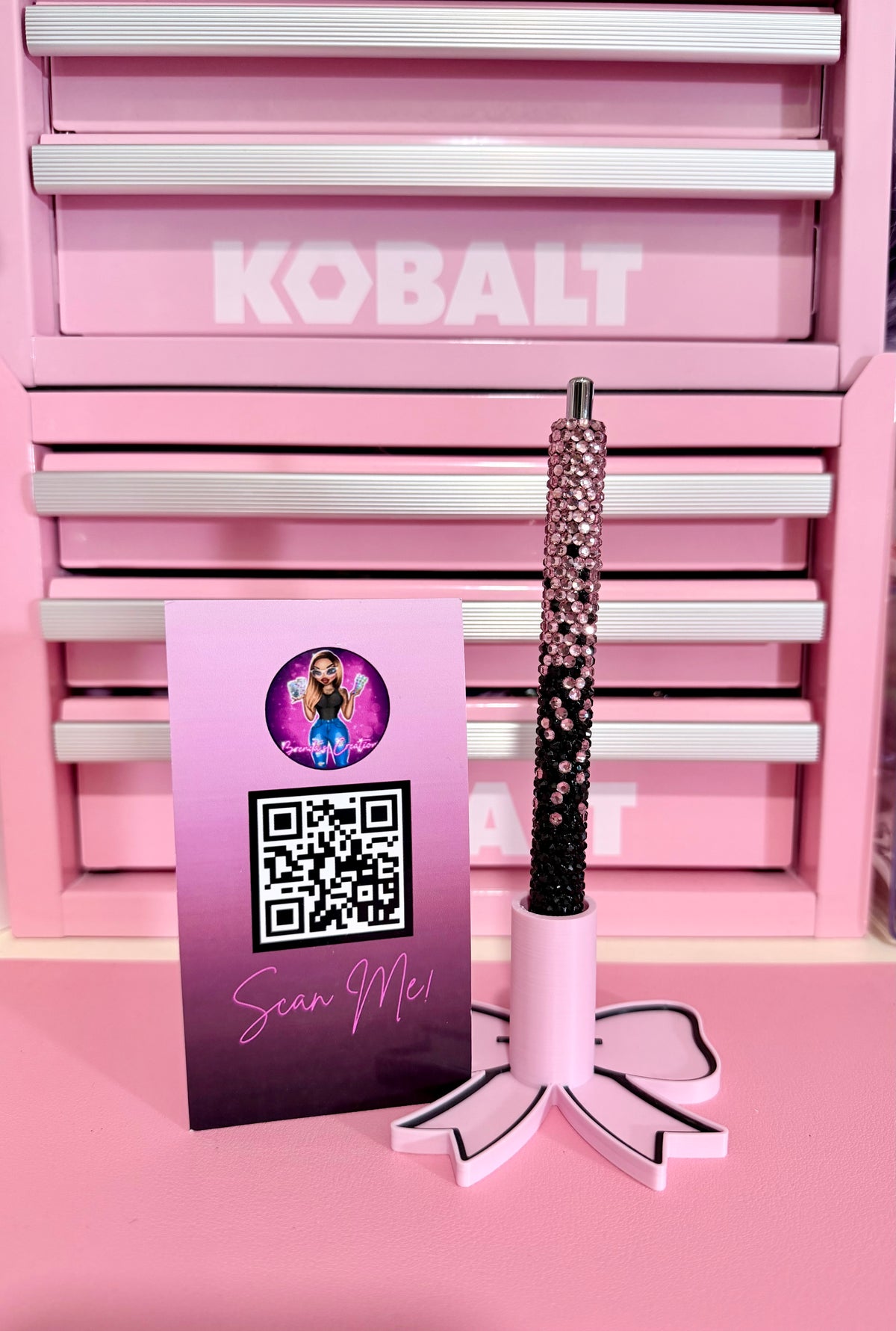 Black Pink Ombré Bling Pen