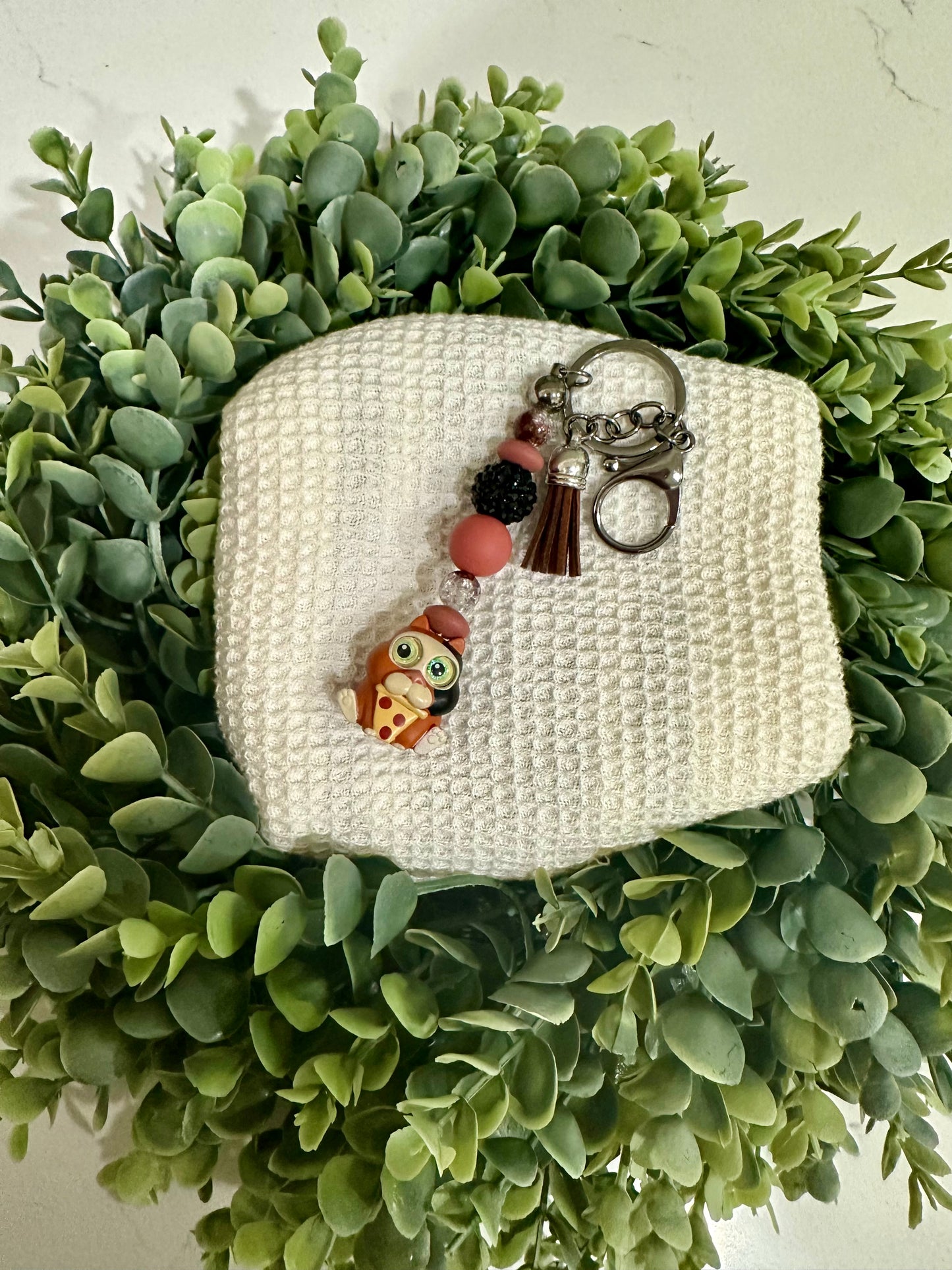Pizza cat key chain