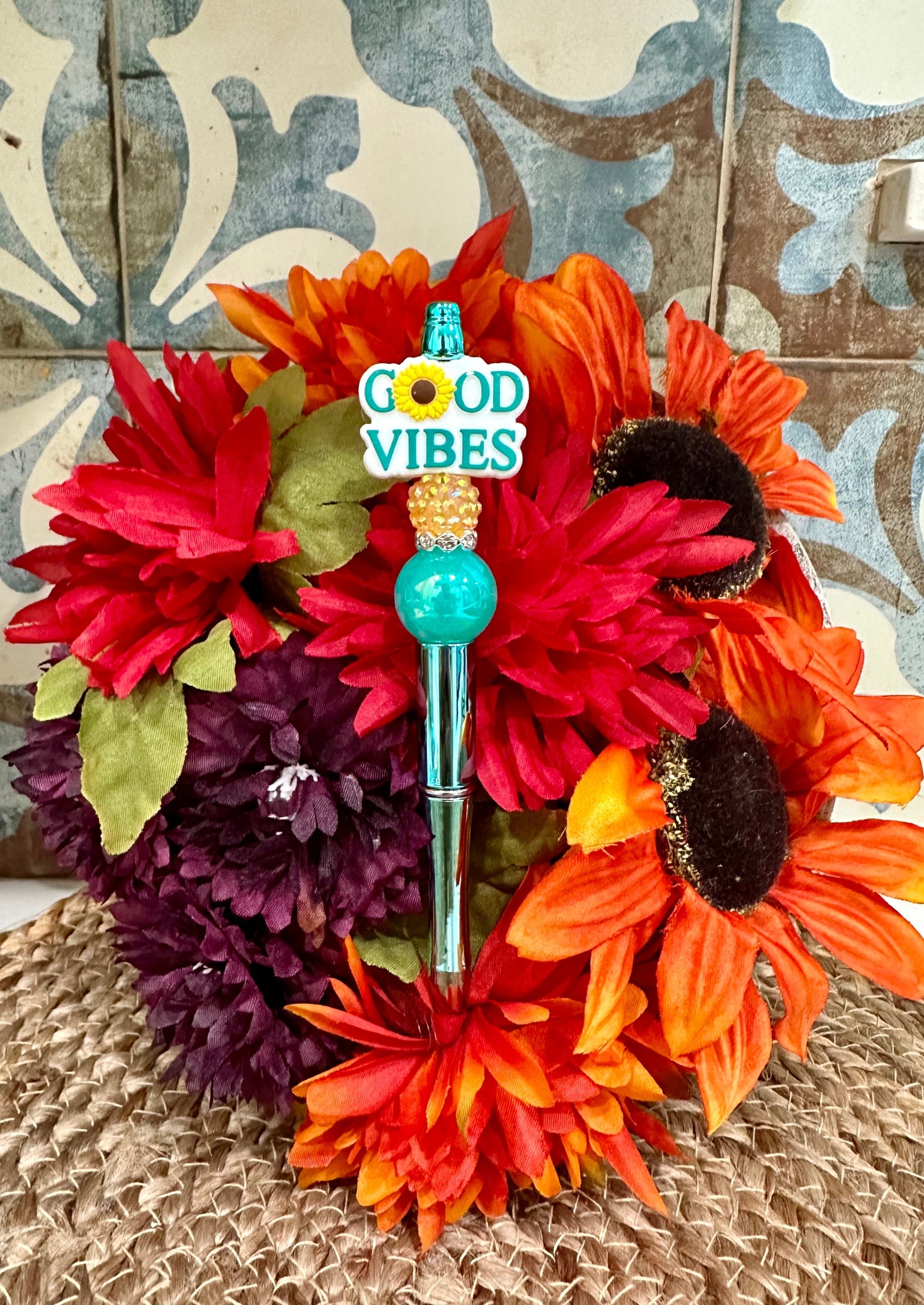 Teal Good Vibes Pen