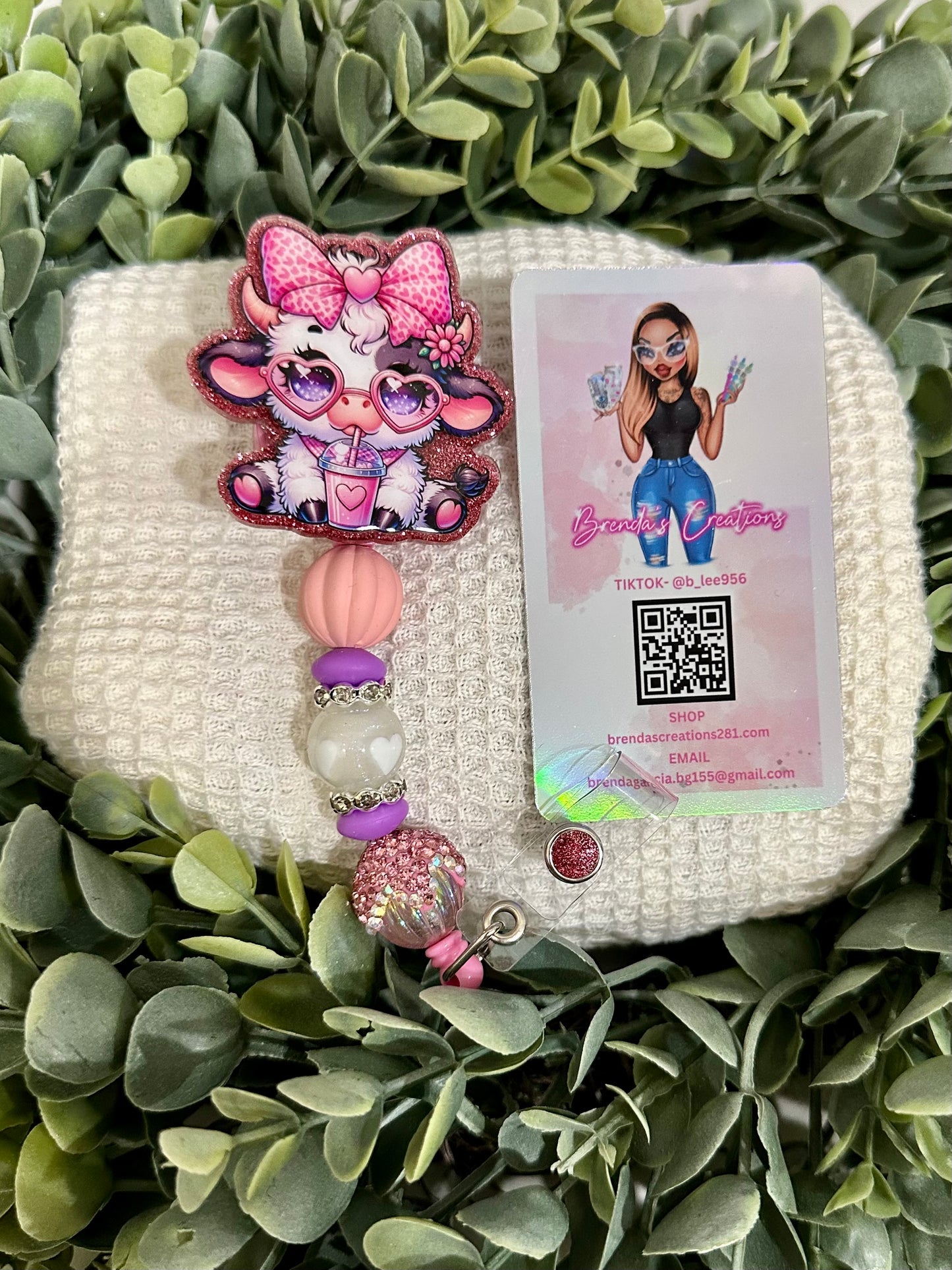 Heart Cow Badge Reel