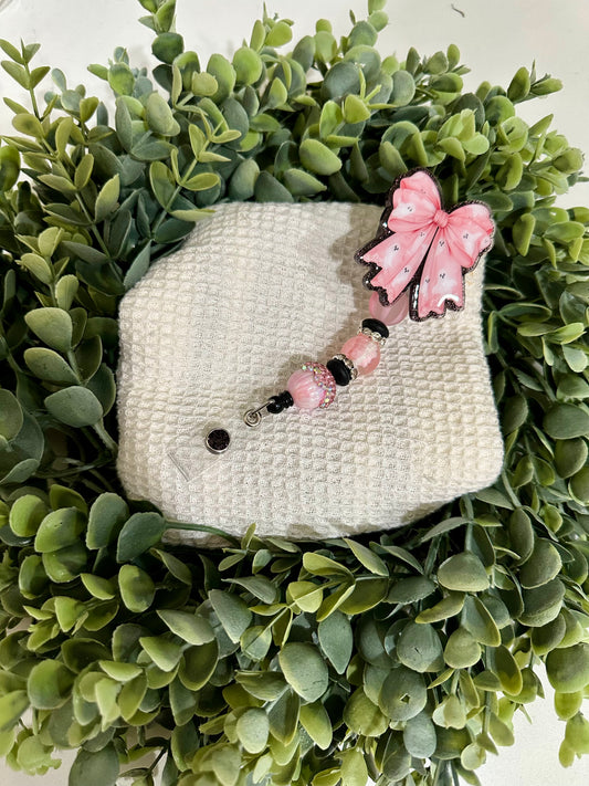 Pink Bow Badge Reel
