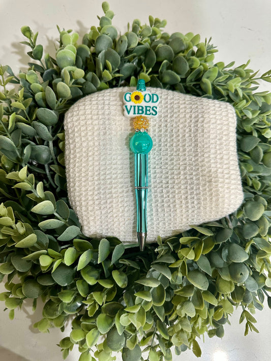 Teal Good Vibes Pen