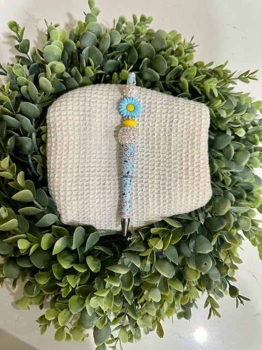 Blue Daisy Pen